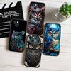 Чехол для телефона ED12 Cartoon Art Owl для iPhone 6 6s 7 8 11 12 13 14 15 XS Pro Max XR X SE Samsung S20 S21 S22 S23 S24 FE Ultra Plus Lite S21S A55