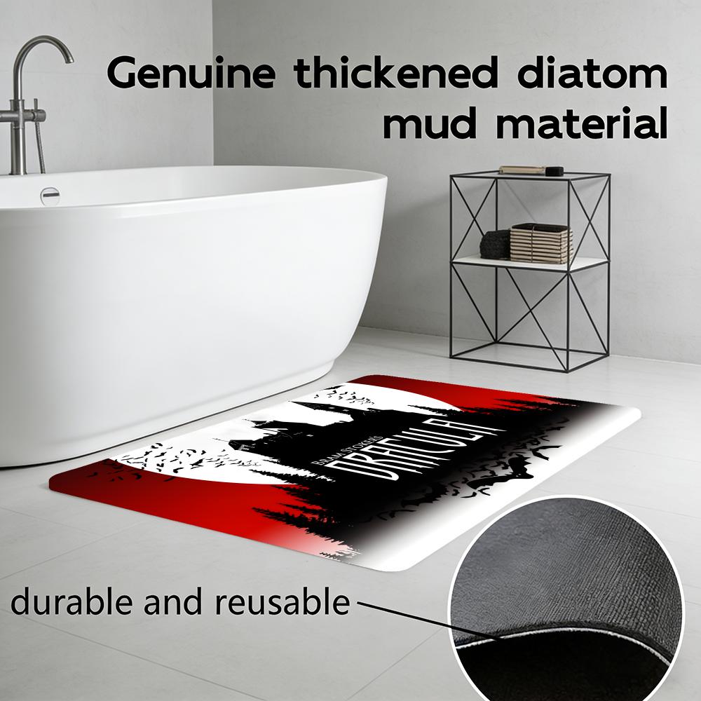 Anime D-Dracula Floor Mat Diatomite Bath Mat, Quick Dry Absorbent Non-Slip Door Mat