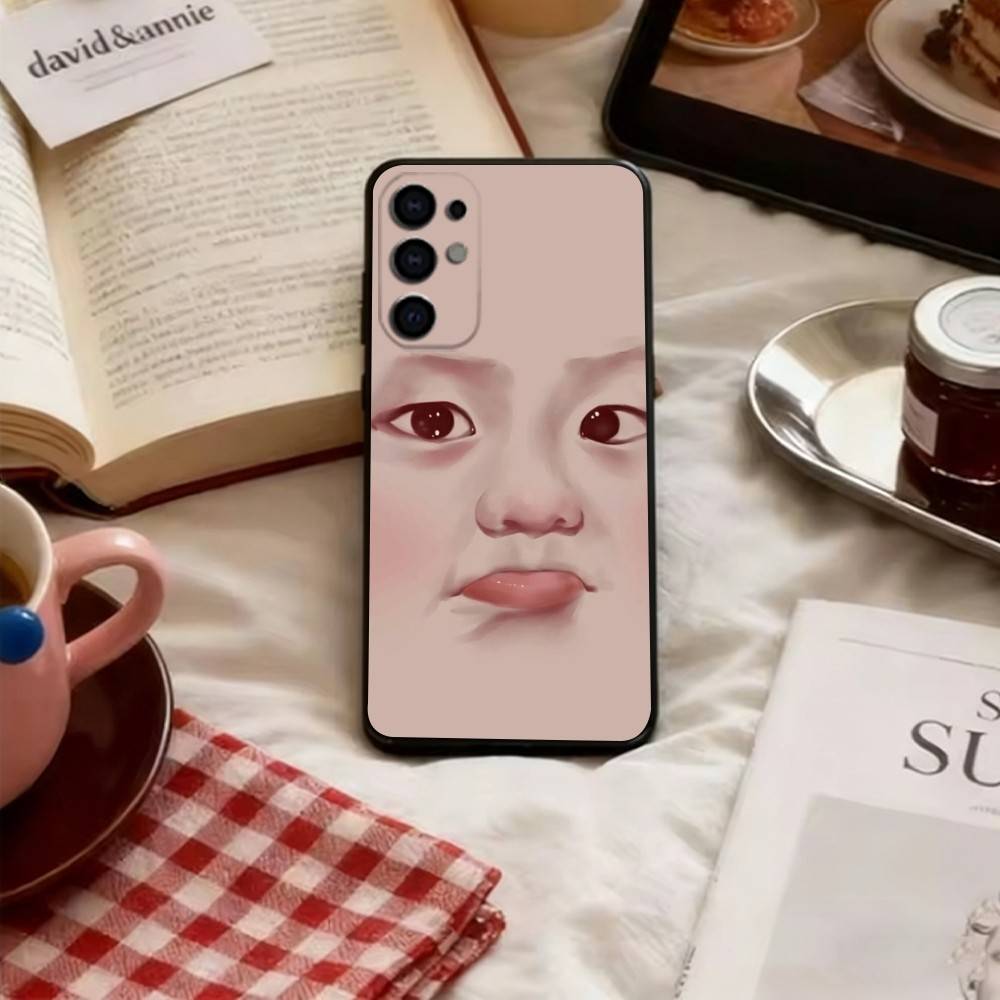Abstract facial expression Phone Case For Samsung S25,S24,S21,S22,S23,S30,Ultra,S20,Plus,Fe,Soft Silicone Black Cover