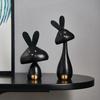 Творческие фигурки животных кроликов смоляные статуи стол украшения дома миниатюры гостиная стол аксессуары идеи художественный орнамент