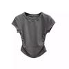 Waist T-shirt Short-sleeved Women's Summer New Solid Color Bottoming Pullover Slim-fitting Short Top Women
