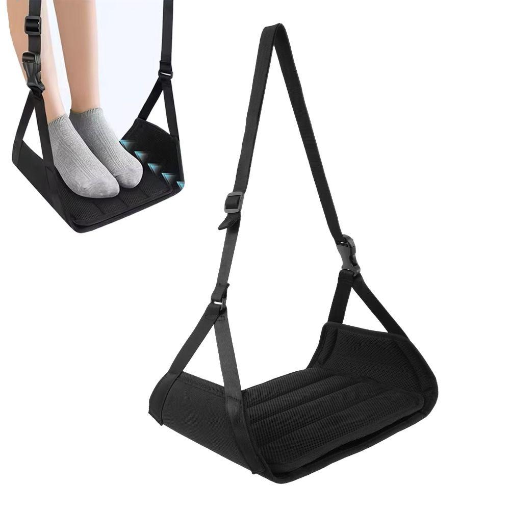 Removable Pad Airplane Foot Hammock Adjustable Strap Portable Desk Footrest  Airline