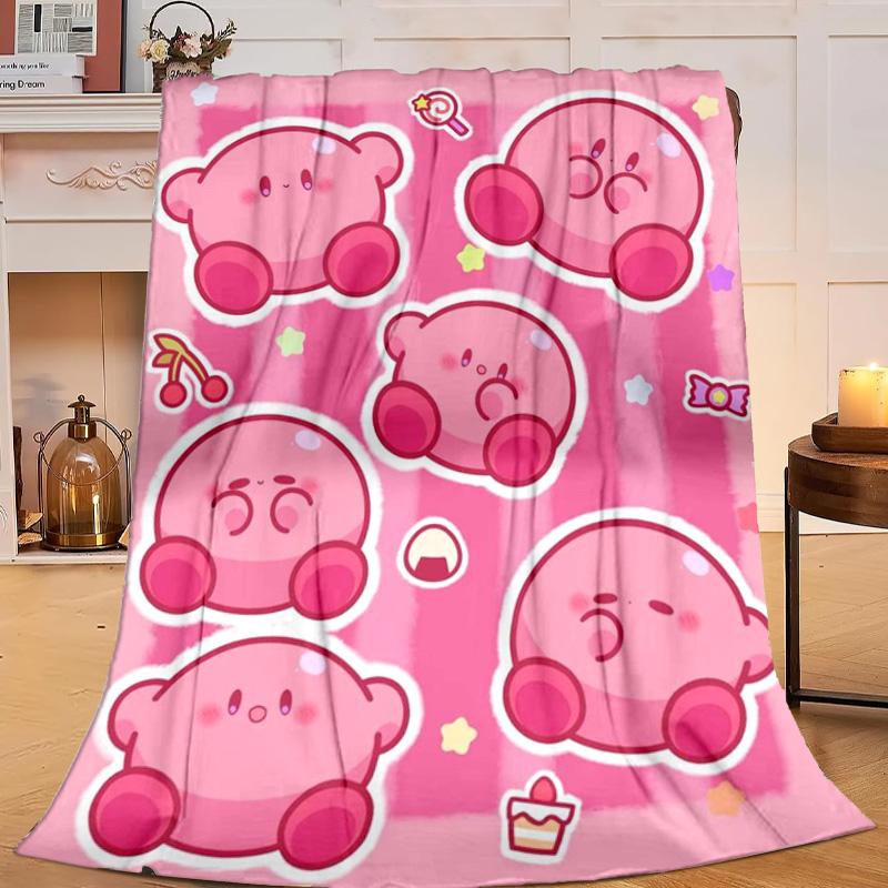 1PC Pink pika Pattern Flannel Blanket Gift, Suitable for Both Men And Women, Soft Ideal for Beds And Sofa, Birthday Or Christmas Gift