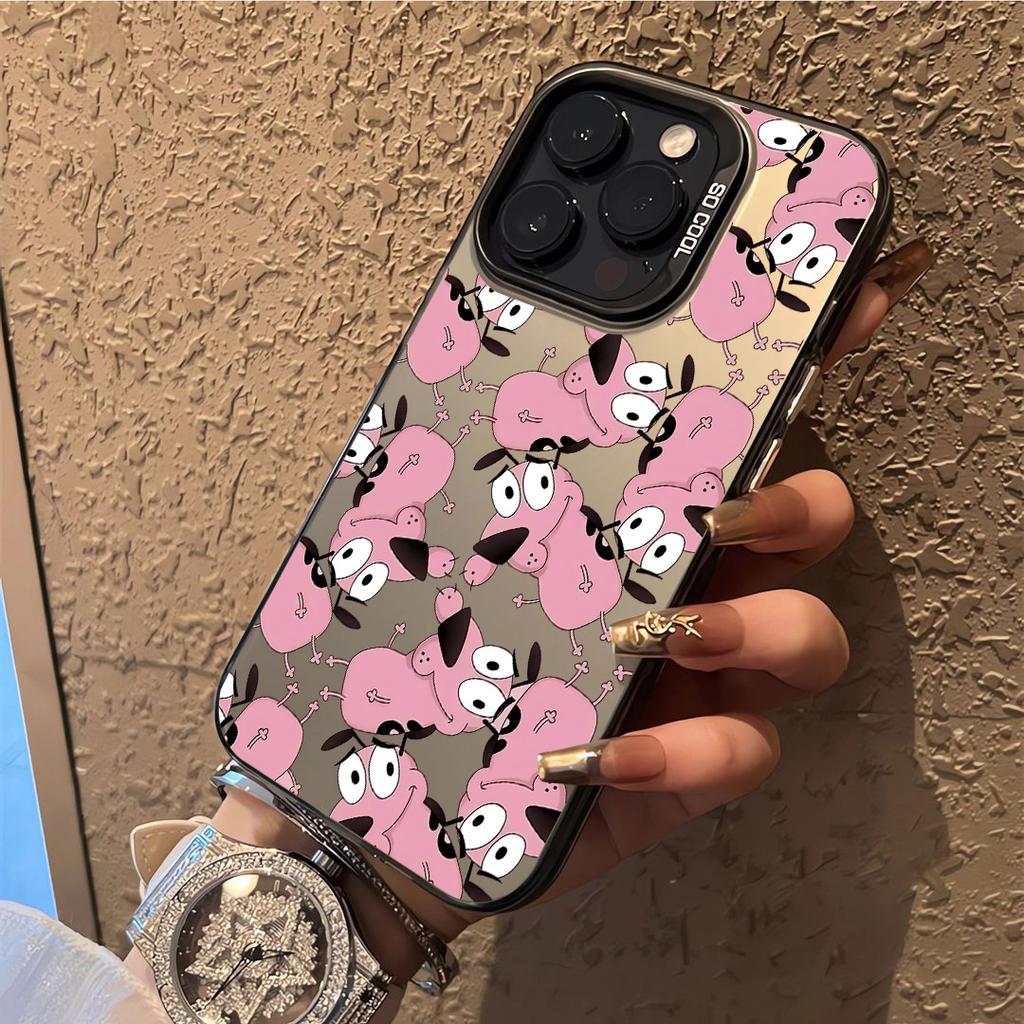 Горячий СМЕЛЫЙ Трусливый Пес Чехол для Телефона для IPhone 16 15 14 13 12 11 Mini Pro Max X XR XSMAX 8 7 Plus Противоударный Матовый Задний Чехол