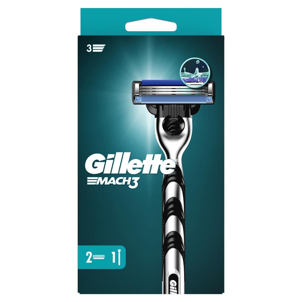 Gillette Mach3 Men' Razor + 2 Replacement Blades