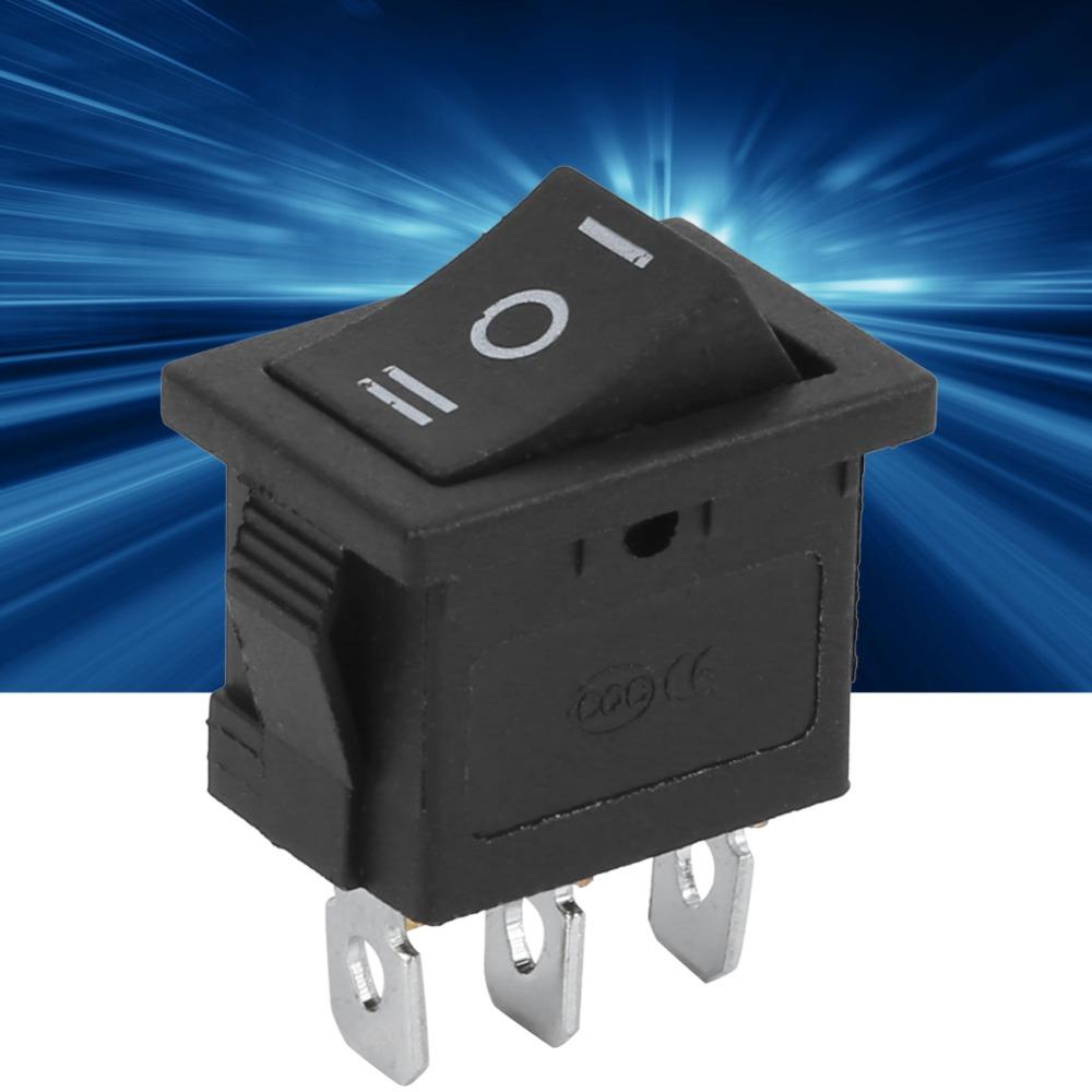 10 шт. KCD1 Лодочный кулисный переключатель 3 контакта 3 положения Тумблер ВКЛ-ВЫКЛ-ВКЛ Мини-кулисный переключатель Автоматический тумблер