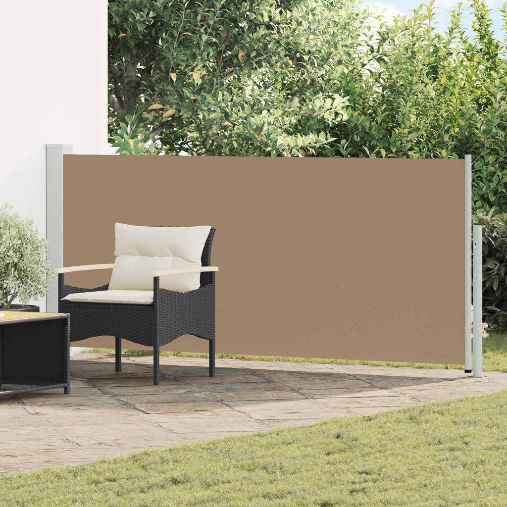 Retractable Side Awning Taupe 300 x 120 cm Polyester