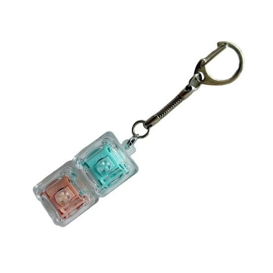 Keyboard Fidget Toy 2-in-1 Keyboard Decompression Button Finger Clicker Toy 2-Keys Fidget Keychain Work Travel Stress Relief Desk Toy