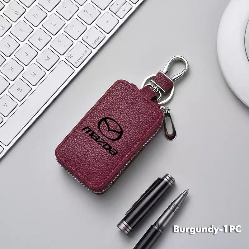 Кожаный чехол-органайзер для автомобильных ключей на молнии для Mazda 2 3 5 6 Axela Atenza Speed 6 CX3 CX4 CX5 CX7 CX8 CX9 MS