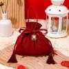 Chinese Drawstring Candy Bag Traditional Wedding Gift Bag Jewelry Organizer Flannel Gift Bag  Party