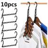 10 Pcs Space Saving Magic Hangers Black Sturdy Plastic Holder Heavy Clothes Organizer For Dorms Apartments Small Closet