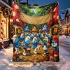 Blue Smurfs Pattern Blanket for Home Decoration, Bed, Sofa, Car Travel, Camping, Suitable for All Seasons, Birthday Christmas Gift