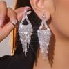 Модные универсальные длинные серьги с бахромой, персонализированные серьги со сверкающими стразами