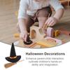 7 Set Halloween Decor Felt Witch Hat Tiny Ornament Small Hats for Cake Decoration Mini Broom Decors Dolls Crafts Child