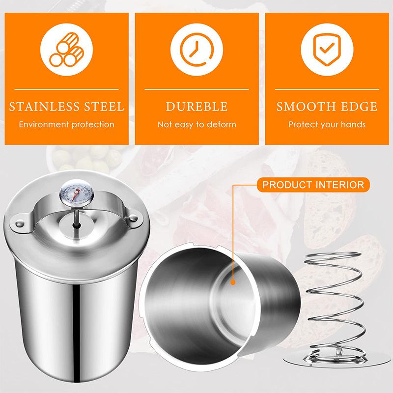 In-Stock 304 Stainless Steel Meat Steamer Pot with Thermometer