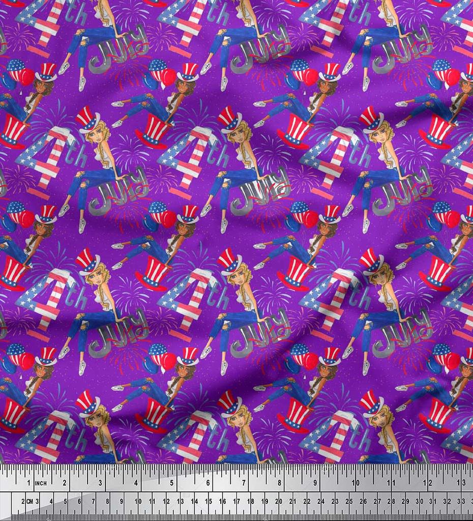 Soimoi Черная японская креп-сатиновая ткань для женщин, воздушных шаров и фейерверков с принтом для вечеринок, ткань по метрам 42 дюйма