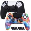 JYXETOV PS5 Edge Controller Silicone Free Can Be Charged with the Original Printing Pattern Cover, Ergonomic, Protection, 8-button Cap, Charger,