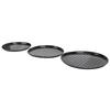 3pcs Carbon Steel Pizza Pan Professional Prevents Stick Round Pizza Tray with Holes for Oven Restaurants and Home