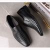 Summer Men's Hollow Leather Shoes Casual Soft Bottom Breathable Sandals Business Leather Shoes Dad Shoes