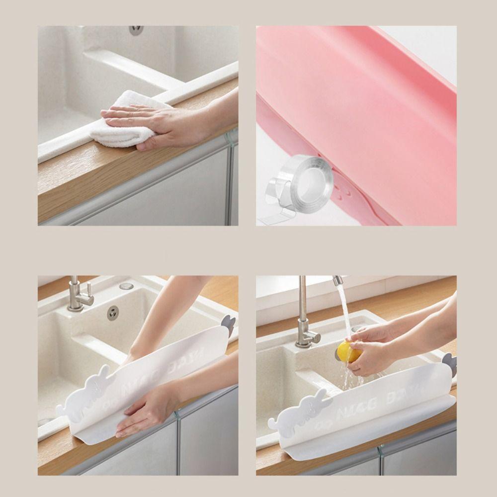 Reusable Kitchen Water Baffle Silicone Water Blocking Board Sink Splash Guard  Sink Partition