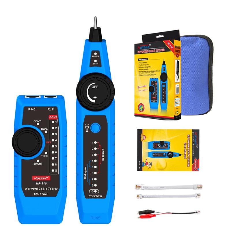 NOYAFA NF-810 Тестер сетевого кабеля RJ11 RJ45 Cat5 Cat6 Трассировщик проводов Поиск линий LAN Диагностический инструмент для телефонных и LAN кабелей