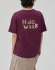 MAKEITTO [Hard Work] Crew Neck Tee_Wine