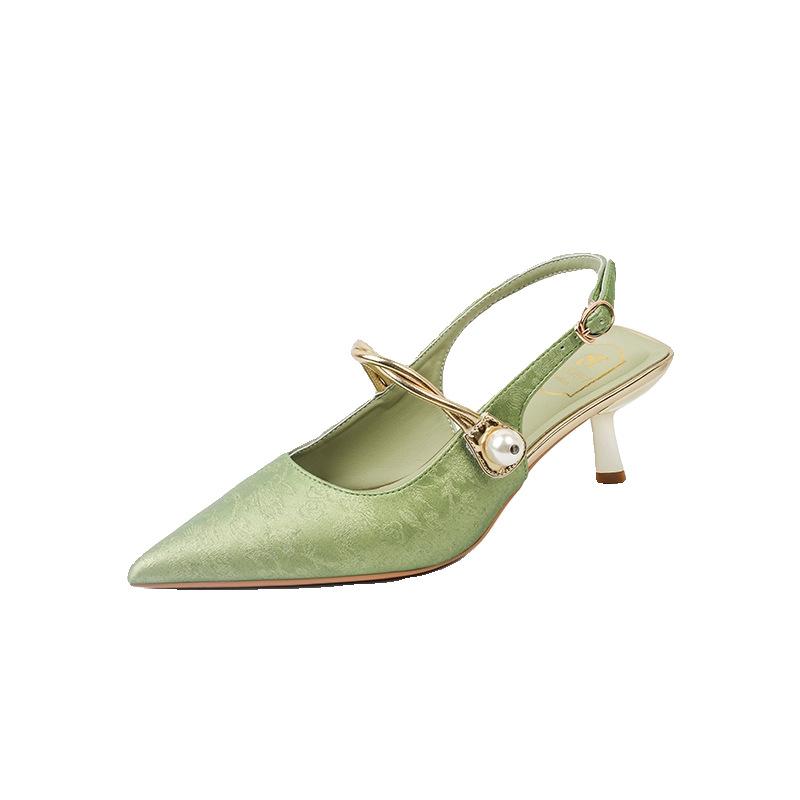 Туфли на высоком каблуке 2025 года, новый китайский стиль, темперамент, остроносые туфли на шпильках, модные, сексуальные, универсальные, женская обувь, тренд