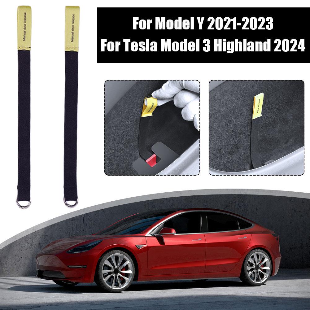 Механический переключатель задней двери, удлиненная аварийная ручка двери автомобиля, ручная кнопка открывания двери, аварийный съемник для Tesla Model Y