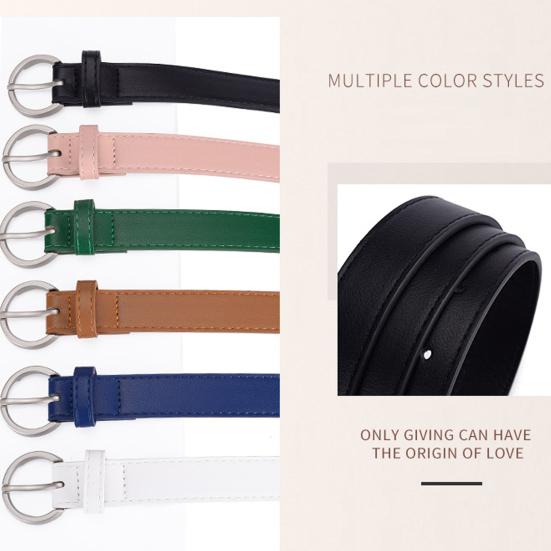 Женский ремень с несколькими отверстиями, регулируемая длина, круглая пряжка, пояс из искусственной кожи, платья, рубашки, свитера, джинсы, тонкий ремень