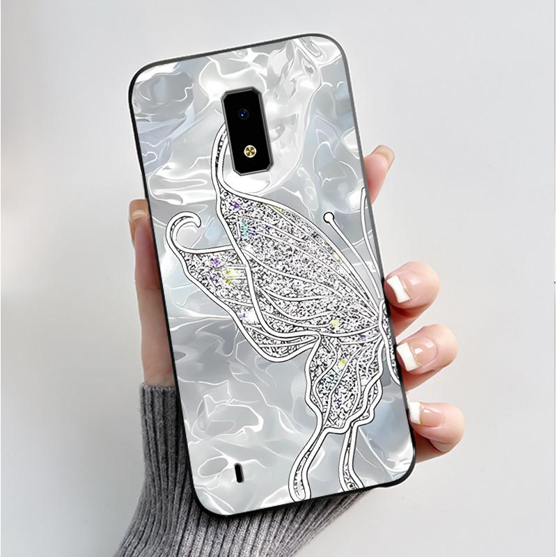 For BLU View 4 View 3 View 2 Case Fashion Butterfly Flowers Black Soft TPU Silicone Phone Cover for BLU View2 View3 View4 Casing