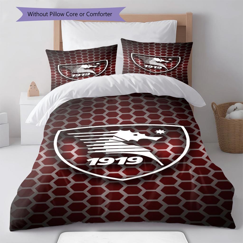 US Salernitana 1919 Pattern Bedding Set Quilt Cover Pillowcase Home Decor Gift (1 * duvet cover + 2 * pillowcase, without core)