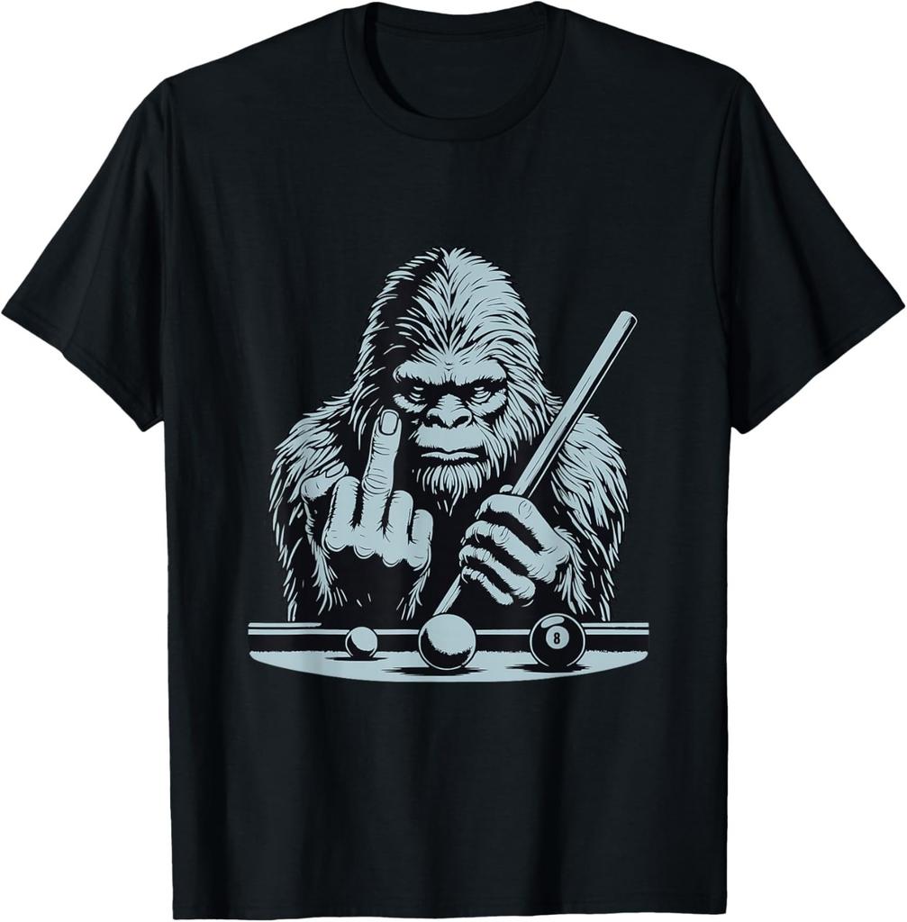 Funny Retro Bigfoot Sasquatch Billiards Bassquatch Pool Gift Unisex T-Shirt