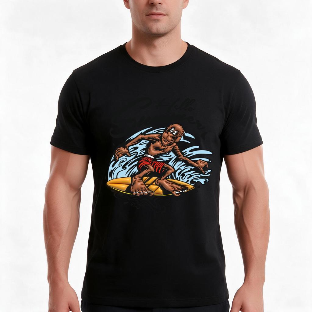 Hello Summer The Monkey Surfing Tshirt Summer Casual Cotton Tee Oversized Streetwear Tops Vintage Graphic Print 100 Cotton