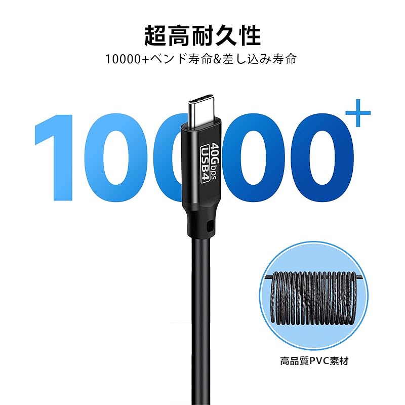 Thunderbolt 4 Cable 0.2m USB4 Compatible Popolier [USB-IF Certification / 240W Output 40Gbps High Speed Data Transfer /8K@60Hz Video Output ]