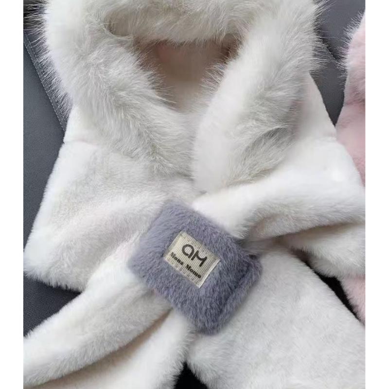 New Fashion Thickened Hat Scarf with Cute Ears Plush Winter Women's Hats Beanies Pompom Knit Bonnet Fluffy Winter Cap Bomber Hats For Women