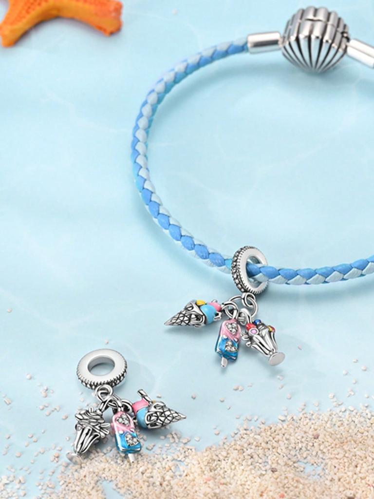 Шармы Plata Blue Ocean Beads Шарм с покрытием медью Подходит для шармов Медьоригинал Браслет Для изготовления ювелирных изделий DIY Шарм