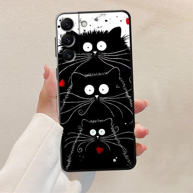 Мягкий чехол из ТПУ для Samsung Galaxy S20 Fe S9 S21 Plus S23 Ultra 5g S10 S10e S7 S22 S8 S8plus, черный чехол с изображением кота Кима Хаскинса