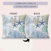 Coastal Beach Pillow Covers 18x18, Ocean Beachy Themed Room Decor, Coral Starfish Seashell Ocean Beach Decorative Throw Pillow Covers for Home Living