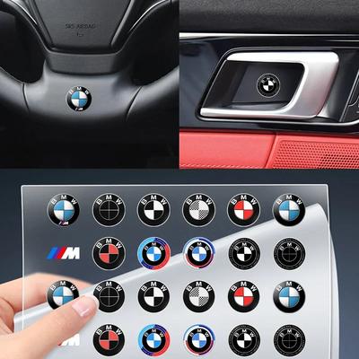 2025 Для BMW M X3 X5 X6 Наклейки на значок рулевого колеса автомобиля Наклейка на ручку двери автомобиля Для BMW 50-летия M E46 E39 E90 E60 F10 E34 E3
