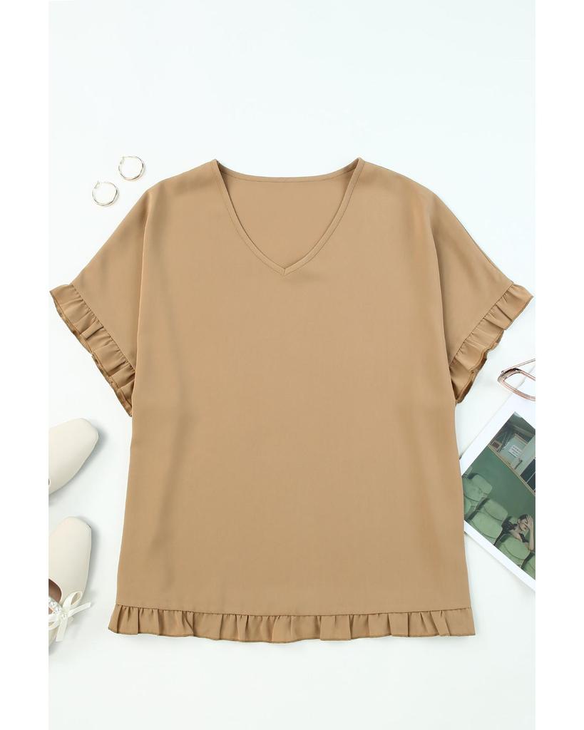 Azura Exchange Блузка оверсайз с оборками