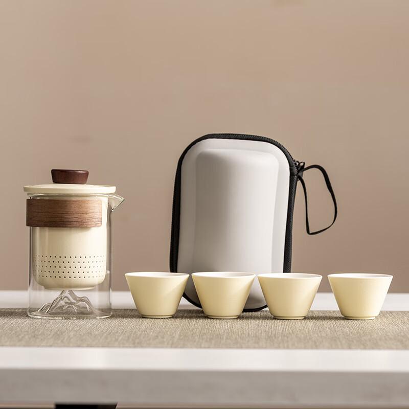 High-End Portable Anti-Scald Travel Tea Set with Glass Teapot