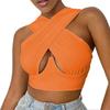 Women's Crisscross Cut Out Vest  Wrap  Solid Cami Tank Tops
