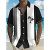 Мужская гавайская рубашка с короткими рукавами и карманом на пуговицах в винтажном стиле с цифровым принтом
