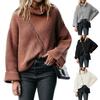 Fall Winter New High Neck Loose Knit Sweater Women's Pullover