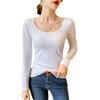 Bottom Shirt Women's Autumn and Winter New Velvet Thickened U-neck Long-sleeved Thermal Top