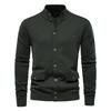 Men's 2024 European & American High-Quality Solid Color Business Casual Autumn/Winter Cardigan Sweater