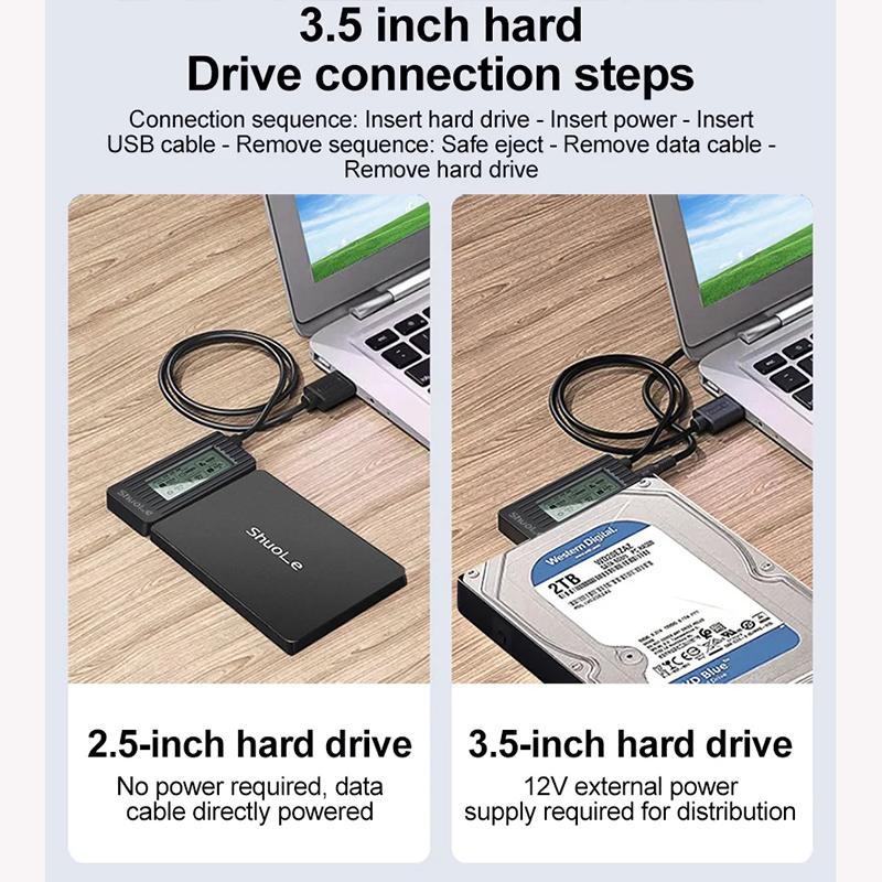 Адаптер-конвертер жесткого диска USB 3.0 - SATA IDE, кабель для 3,5-дюймового 2,5-дюймового HDD/SSD SATA III, адаптер жесткого диска для ноутбука