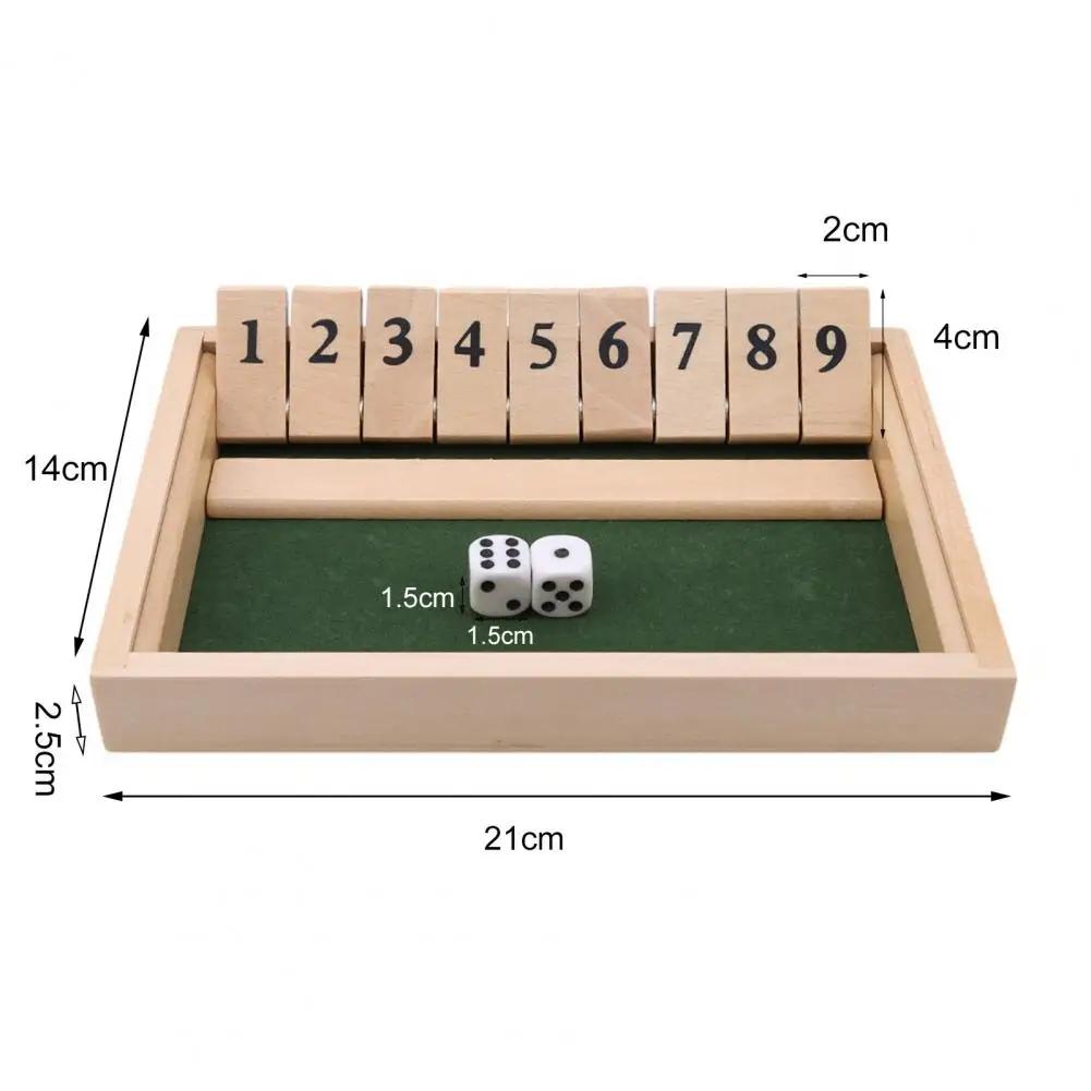2-4 Player Wooden Math Flaps & Dice Board Box Game Cognitive Thinking Ability Wood Shut-The-Box Instructions Deluxe Adults Kids