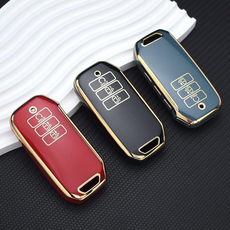 Золотой чехол для ключей из ТПУ с 7 кнопками для Kia 2022 Sportage 2023 Niro Hybrid 2021 Sorento 2021 2022 MQ4 2022 EV6 GT-Line K8 V6