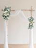 Set of 2 Artificial Flower Swag Wedding Arch Flowers Arrangements for Wedding Party Welcome Ceremony Sign and Reception Backdrop Floral Decoration